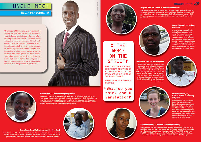 page 2 of Fresh magazine on sanitation and hygiene in Uganda
